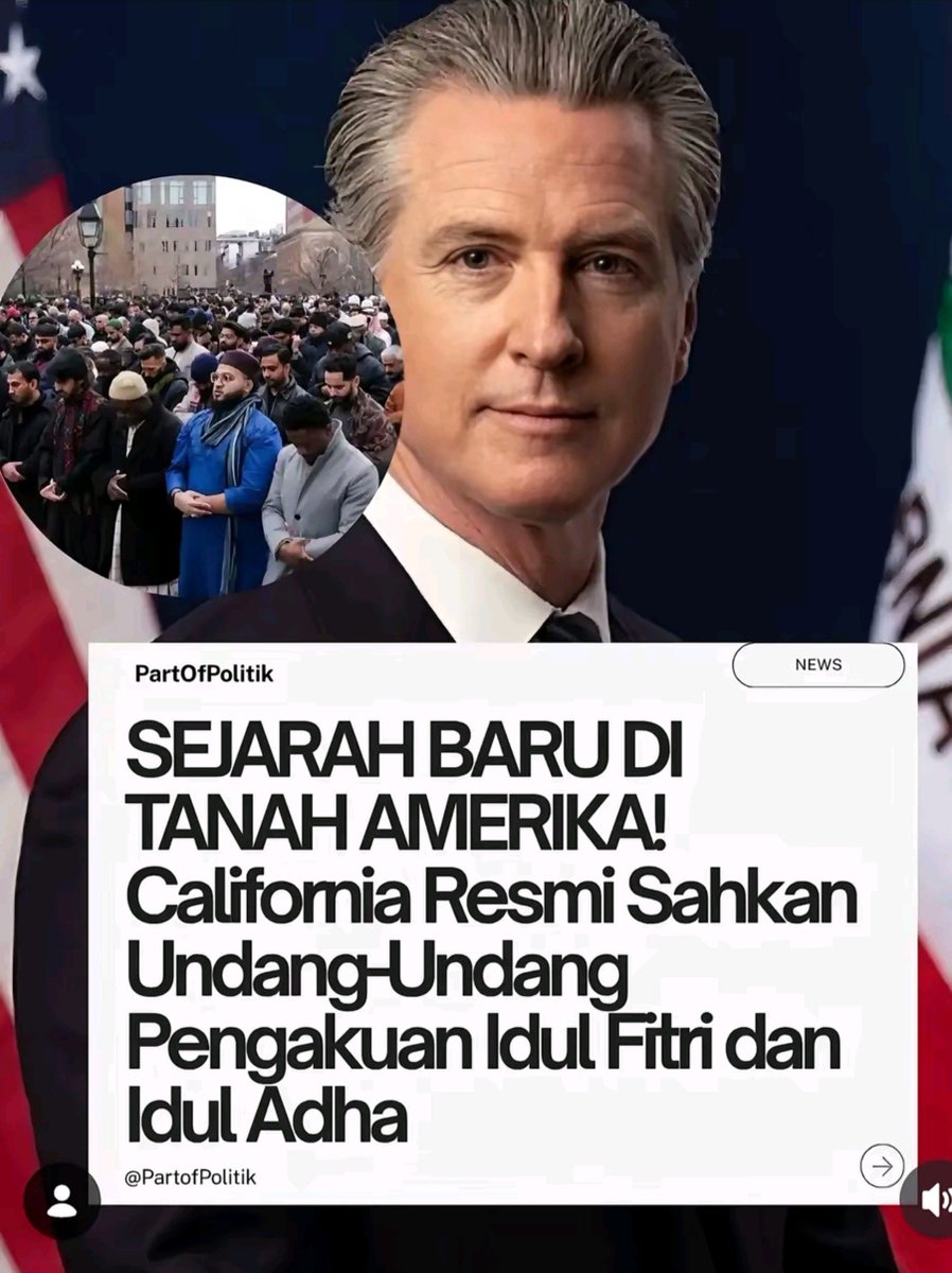 DFighter___'s tweet photo. SEJARAH BARU DI TANAH AMERIKA!

California Resmi Sahkan Undang-Undang Pengakuan Idul Fitri dan Idul Adha. https://t.co/CKNMFu1RpA