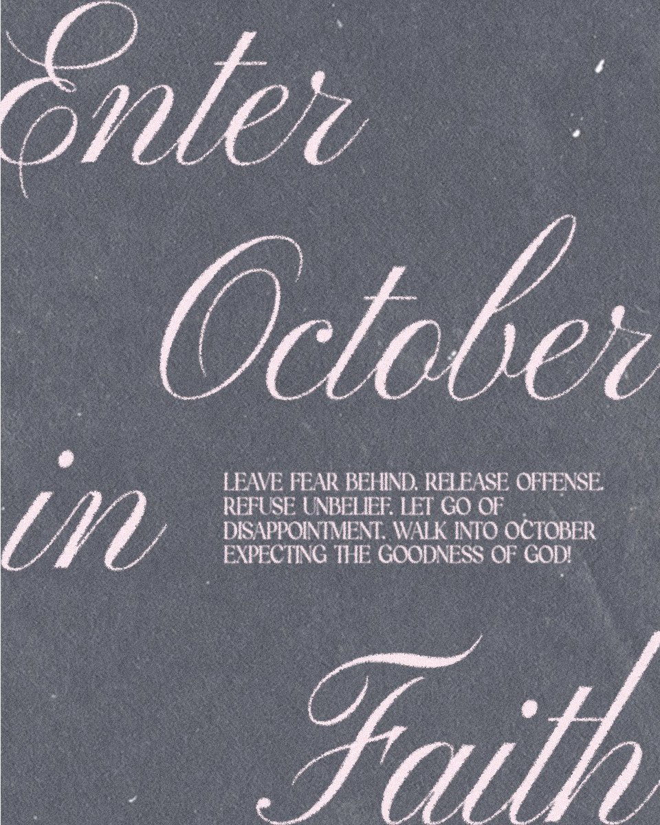 CopelandNetwork's tweet photo. What you’ve experienced doesn’t change what God has said. Release the hurt, refuse unbelief and make the decision to enter this new month standing firmly on His Word.
October is a new opportunity to believe God. Speak His Word and expect His goodness! https://t.co/qlosCOGg2U