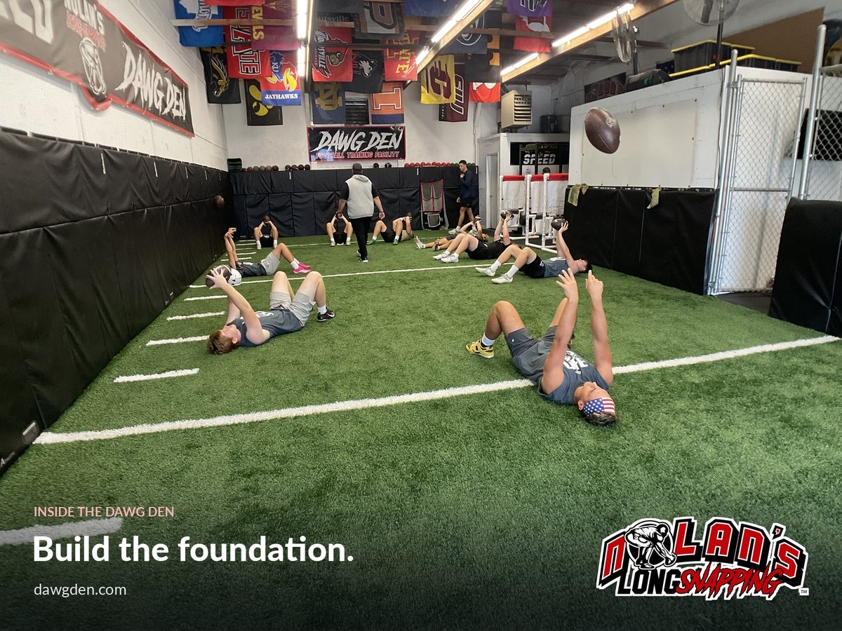 NolanOwenLS's tweet photo. Not every drill starts in a snapping stance. A look inside the Dawg Den, where the group puts in the work together.  

https://t.co/3w9ugp8K4n 

#DawgDen #FootballDevelopment #NolansLongSnapping https://t.co/gG2SyKDrJg