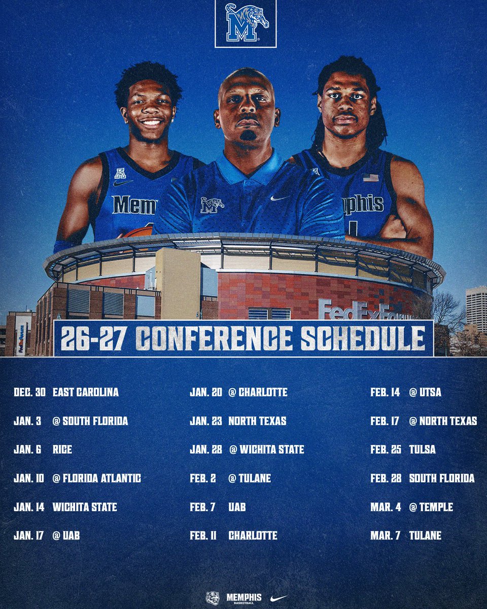 Memphis_MBB's tweet photo. The @american_conf slate is here ‼️

📰 https://t.co/ktxdshmxjB https://t.co/J4vXHdnnFX