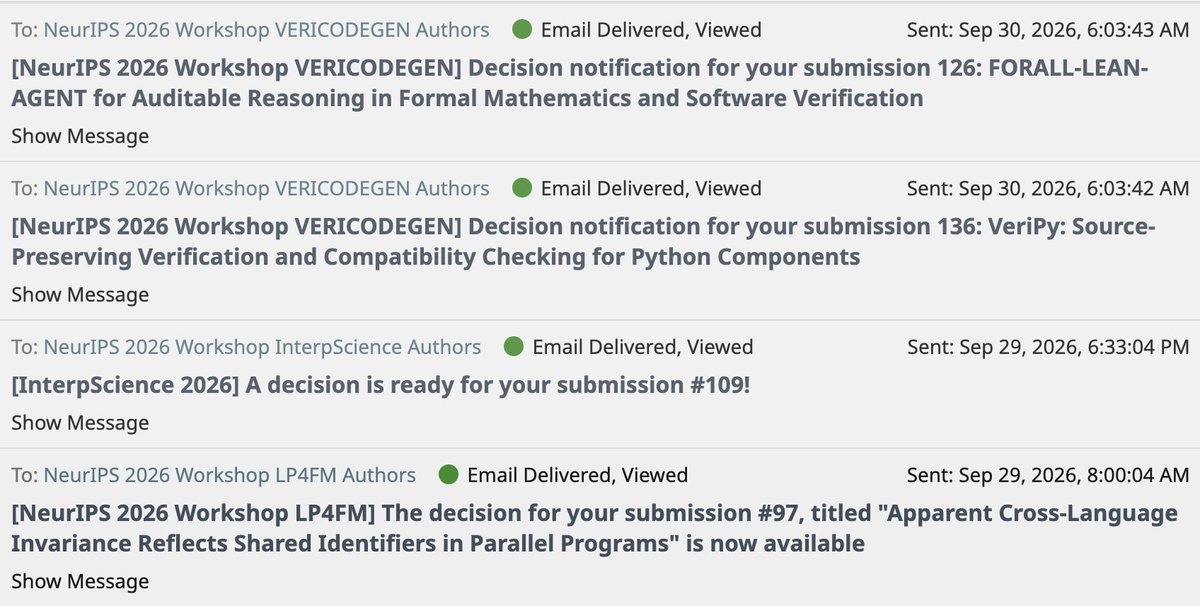 NolanLwin's tweet photo. all 4 papers (2 mech interp + 2 formal verification) that I sole-authored and first-authored got accepted to various workshops at @NeurIPSConf. i will see yall in Atlanta https://t.co/ODPbLZZBJH