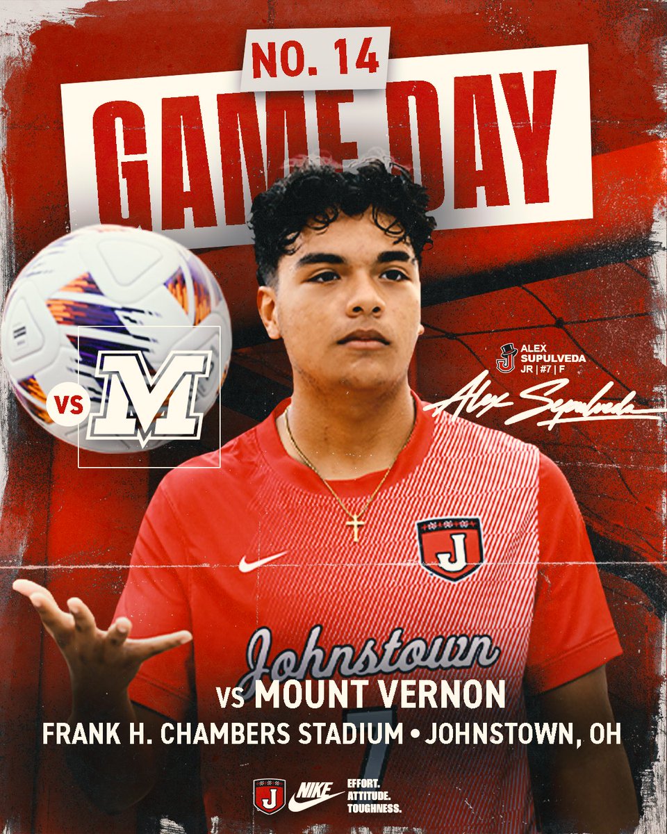 JohnstownMSOC's tweet photo. YOU KNOW WHAT DAY IT IS ‼️

⚽️ Game 14
🆚 Mount Vernon
📍 Frank H. Chambers Stadium
⏰ JV 5:30 PM | V 7:00 PM

#Together | #GoJohnnies 🎩 https://t.co/eFm76ouXWw