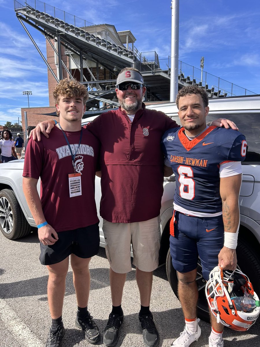EliSparkman08's tweet photo. I had a great game day visit last Saturday at @cnfootball. I really enjoyed seeing campus and the amazing football facilities. Thank you @CoachAG_53, @CoachJ_Jamison, @CoachAGoss, @Coach_CGoins, and the rest of the staff for the invite and allowing me to see what Carson-Newman Football is all about. Also, I had fun seeing my old teammates!