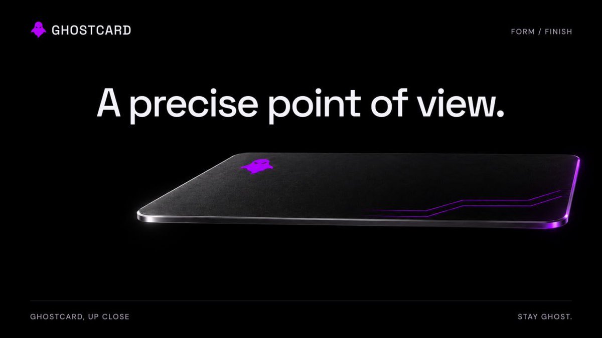 GhostcardApp's tweet photo. The metallic edge. The matte finish. The violet line.

A closer look at the details that give GhostCard its shape. https://t.co/TkbuTqHBaX