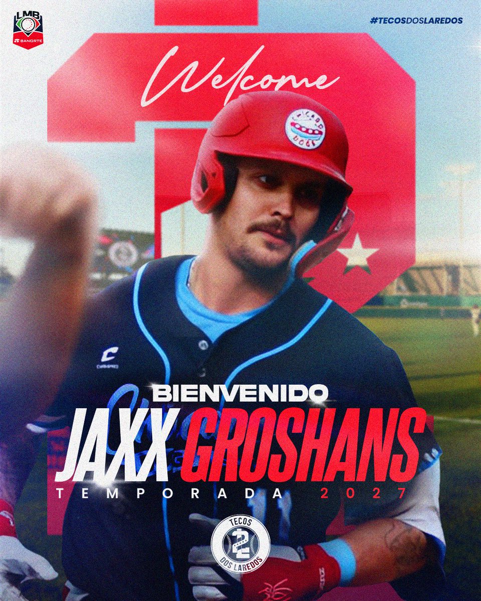 LaredosTecos's tweet photo. ¡Bienvenido @Groshans_15💣!

Luego de una gran temporada 2026 en la American Association🇺🇸, el receptor llega a los Dos Laredos🦉 a demostrar su gran poder con el madero.

#DosNacionesUnEquipo🇲🇽🇺🇸
#TecosNation🌎🦉 https://t.co/GzbhjcLWEJ