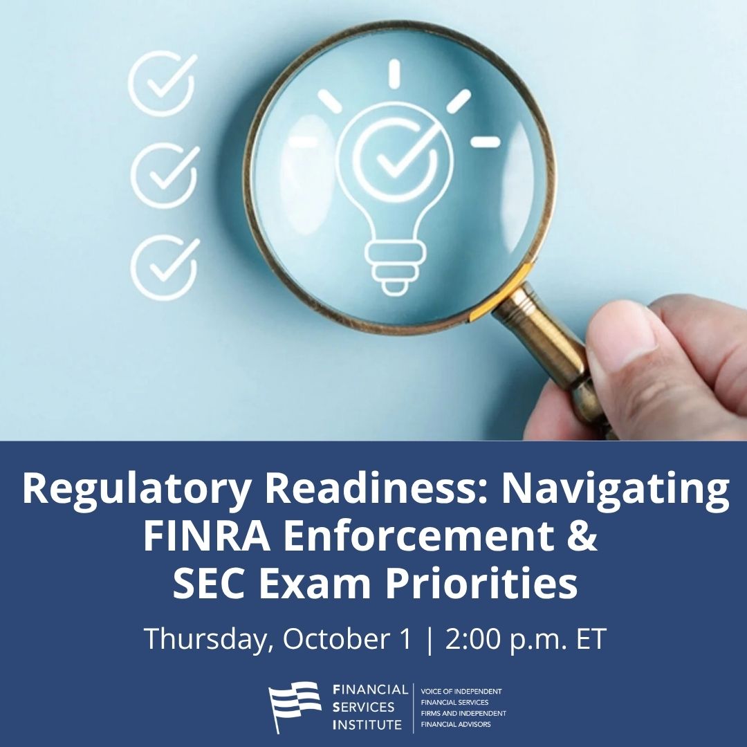 FSIwashington's tweet photo. There’s still time to register for tomorrow’s webinar!

Join us and @ESgloballaw for insights on FINRA enforcement, SEC exam trends, Reg S-P, Form ADV, conflicts of interest, and the growing use of AI in regulatory reviews.

➡️ https://t.co/MYjXmSHma3

#FSI
#FSIEvents https://t.co/GCCSG4l5pg