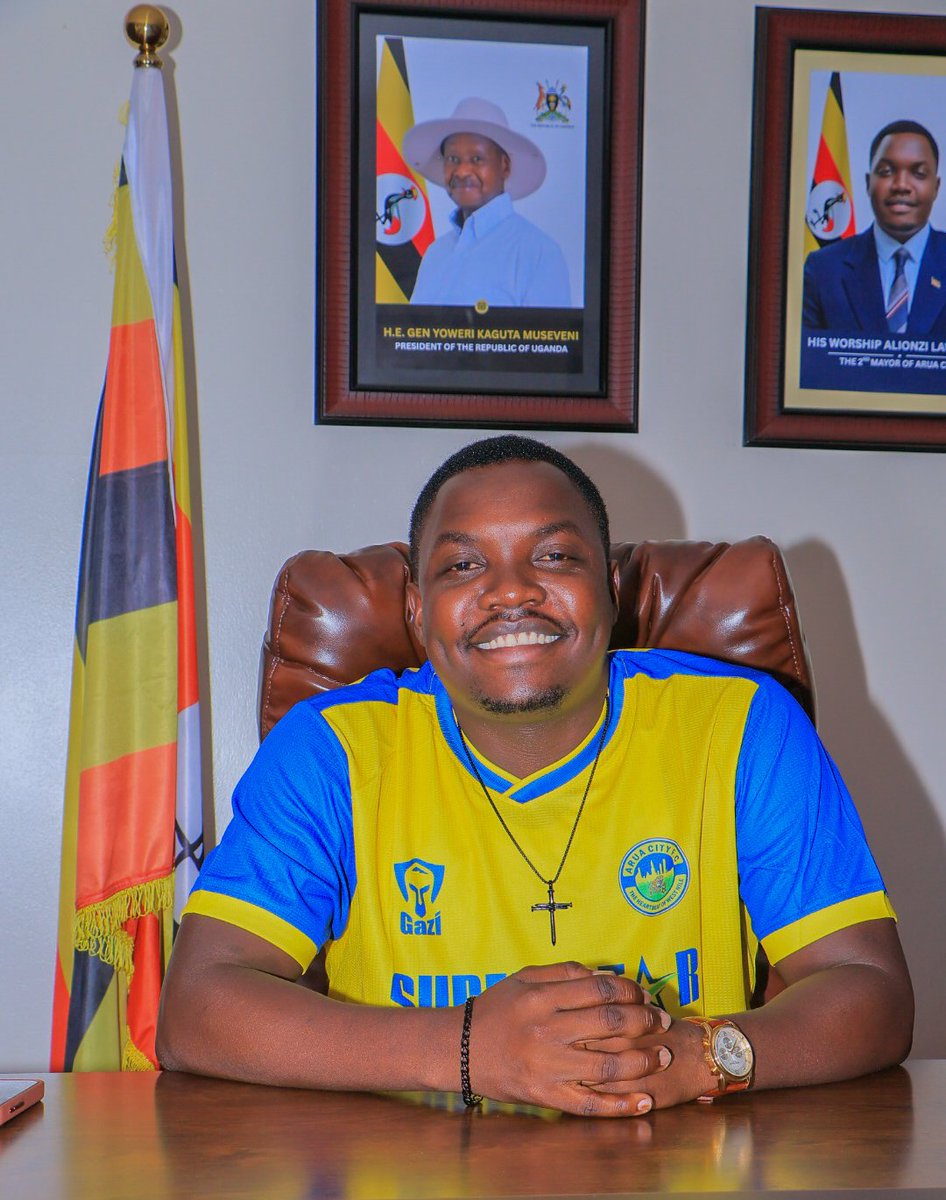 LAlionzi's tweet photo. Today, together with the staff in my office, we decided to wear our @arua_fc jerseys to work—because supporting our city’s team must start with us. https://t.co/pkM3DoPvan