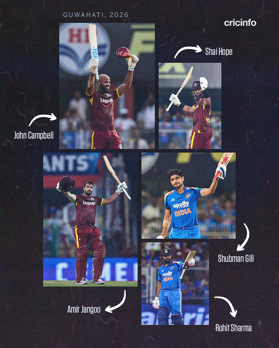 cricinfo's tweet photo. The first-ever ODI to feature five centurions 💯 https://t.co/sOi8BpDOKR