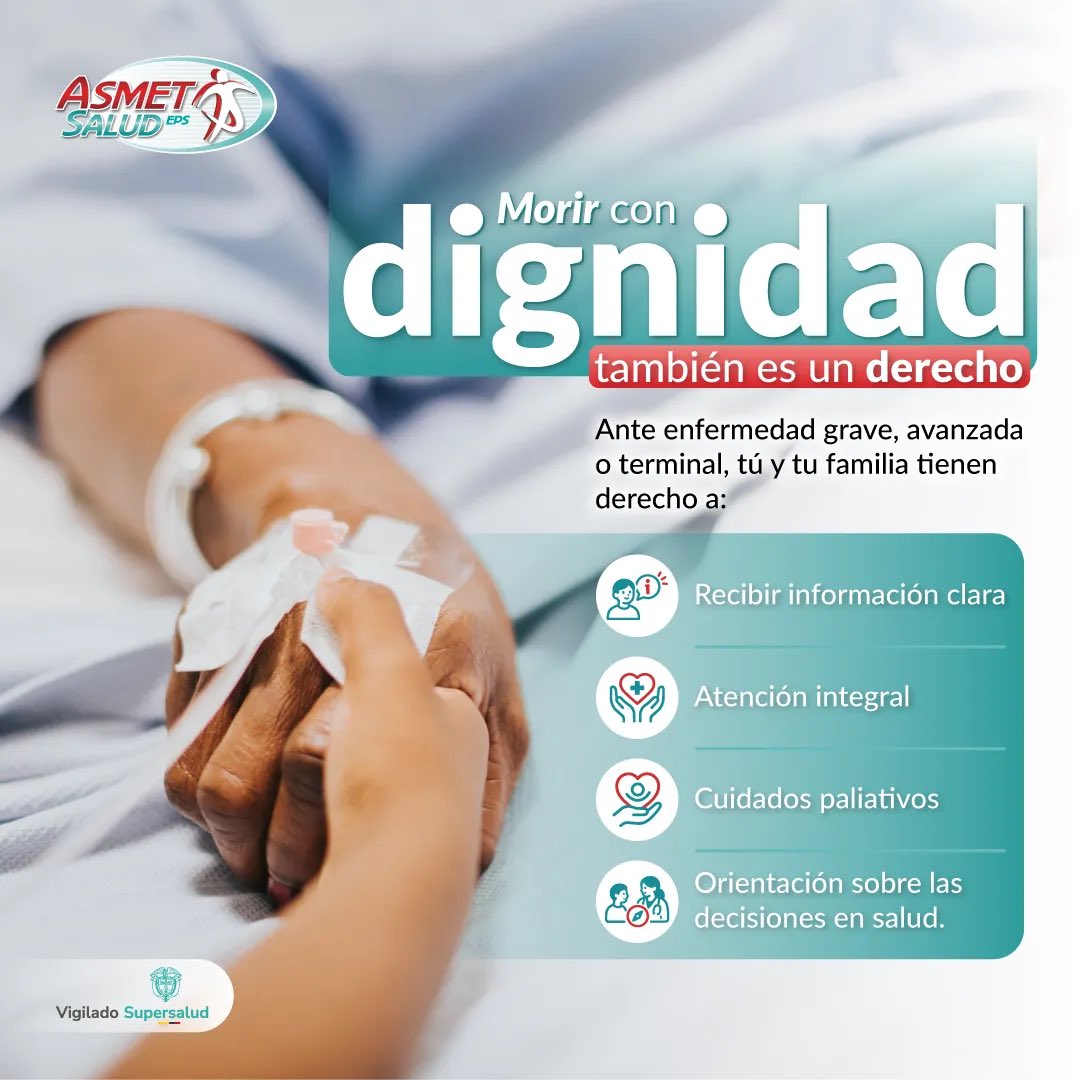 AsmetSalud's tweet photo. 🩵 Ante enfermedad grave, avanzada o terminal, tú y tu familia tienen derecho a recibir información clara, atención integral, cuidados paliativos y orientación sobre las decisiones en salud.

Te acompañamos en este proceso, escríbenos a md@asmetsalud.com #AsmetTeOrienta https://t.co/SI1F35G0Fx