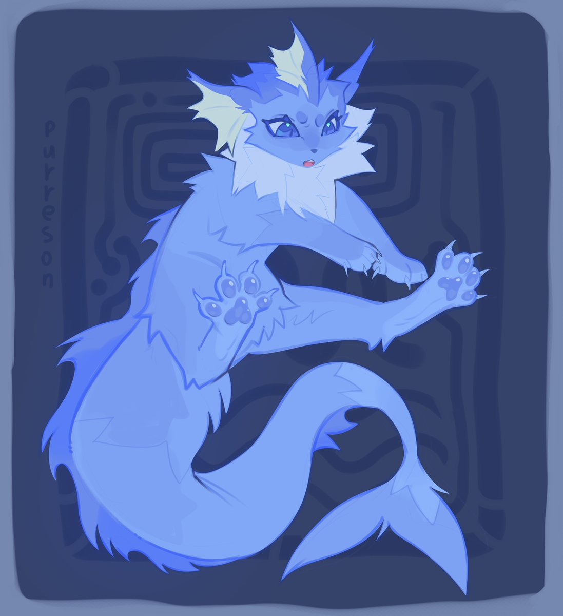purreson's tweet photo. all blue 🫧 #pokemon #eeveelution #vaporeon https://t.co/zlvCMlh005