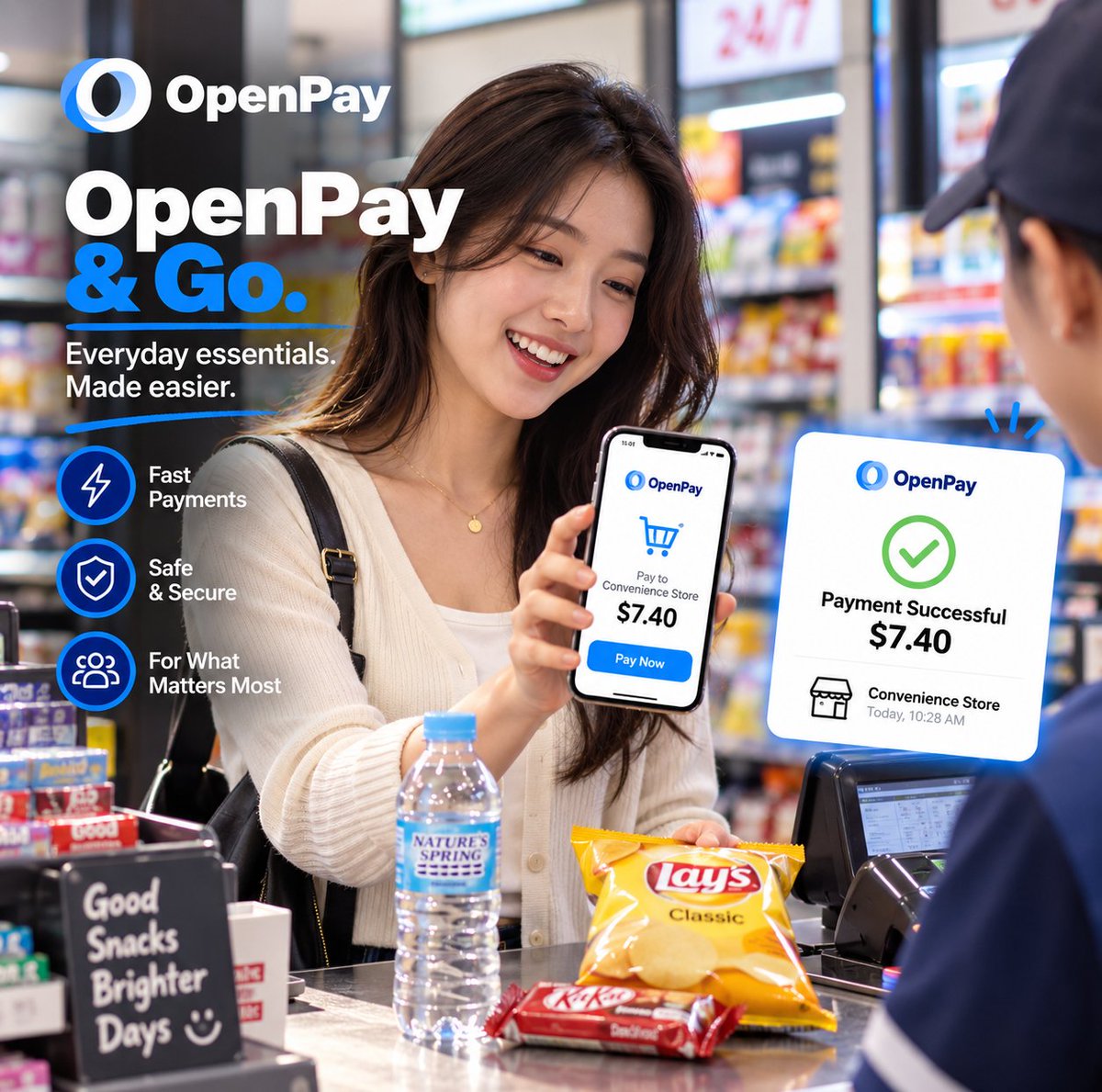 OpenPayTeam's tweet photo. OpenPay & Go.
From quick snacks to everyday essentials, OpenPay makes digital payments simple and convenient wherever your day takes you.
Fast. Simple. Built for everyday payments. Powered by Pi Network.
https://t.co/FwEaFeWZZN
#OpenPay #OUSD #PiNetwork #Pi #OpenUSD https://t.co/7b2OR99Qmz