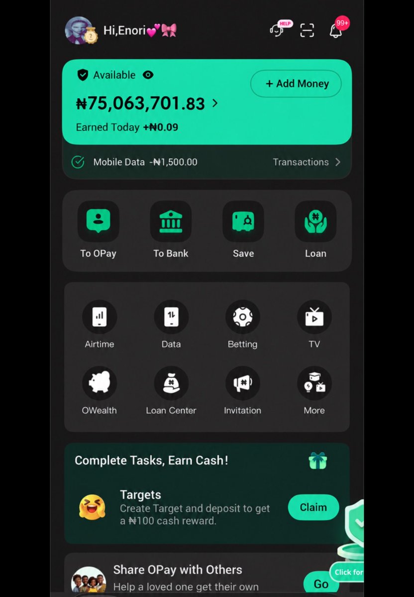 Brattyenori13's tweet photo. Because say I dey X dey fuul no mean say I no take my trading seriously 🥰the goal is to have 900 million in my Opay🙂‍↔️🙏 https://t.co/B384YwC5zI