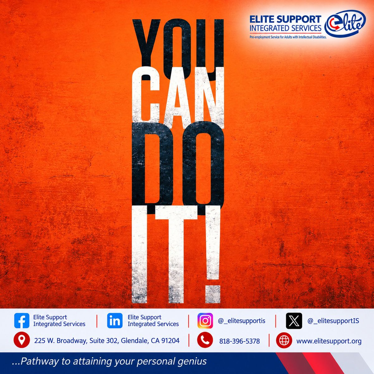 _elitesupportIS's tweet photo. You Can Do It

Give yourself a chance to learn before deciding what is possible. Ask questions, accept support, and take a manageable step toward a goal that matters to you.

At Elite, we believe your abilities deserve opportunities.

#YouCanDoIt #EveryAbilityCounts https://t.co/Q8jYpO5xaz