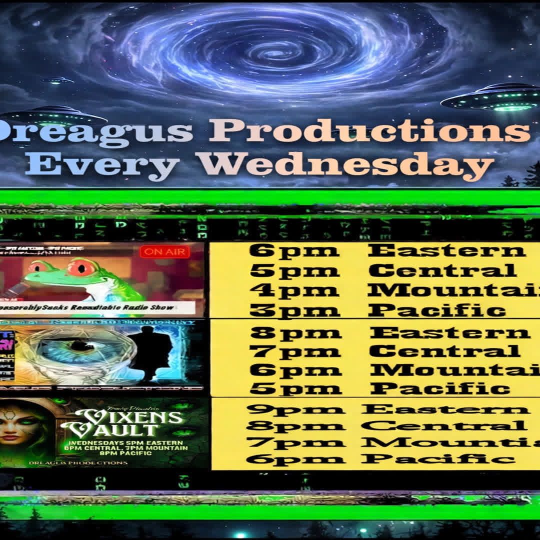 DreagusProd's tweet photo. TONIGHT Wed Sep 30 on Dreagus Productions
6pm ET CensorshipSucks Β· 8pm PIA Β· 9pm Vixens Vault
Watch: https://t.co/euH6wApZ9g
Also: https://t.co/zvW9zfgJSb
#DreagusProductions #LiveRadio #CensorshipSucks #PIARadio #VixensVault https://t.co/wl5tSwKRdU