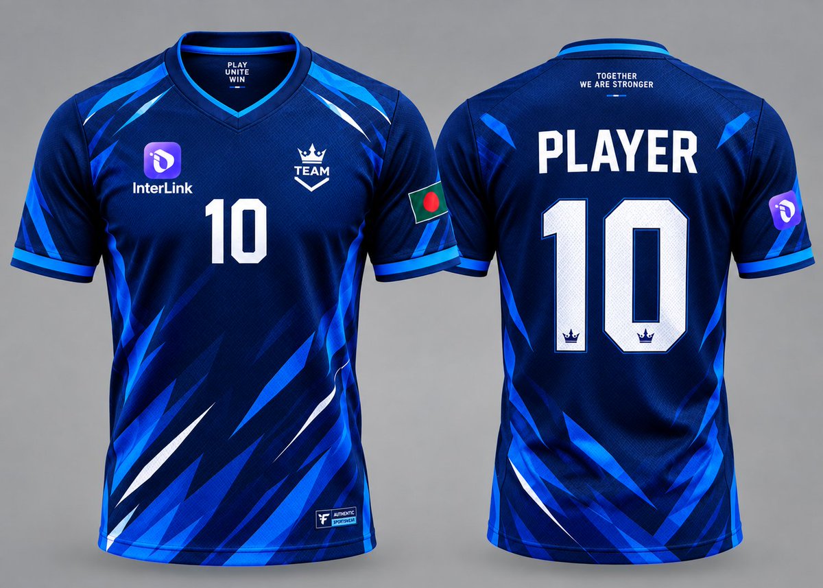 smkhan2020's tweet photo. Play with Pride. Connect with Purpose. ⚽💙 More than a jersey—it's a symbol of innovation, teamwork, and the future of digital connectivity. Wear the InterLink colors, represent the community.
 One Team. One Vision. One InterLink. 🚀#InterLink #ITLG #ITL #ITLX #TeamInterLink https://t.co/u82Y6R4BYc