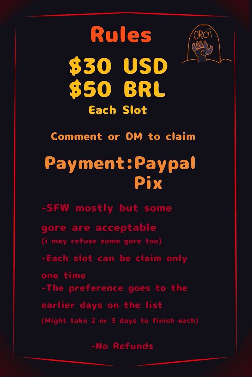 OrciiUsakei's tweet photo. Spooktober is here for those who like some horror!

Rules and prices on the second image but any questions can also be made on this post or on DM

💙+🔁=Happy Bnnuy https://t.co/E8eCOEgOGj