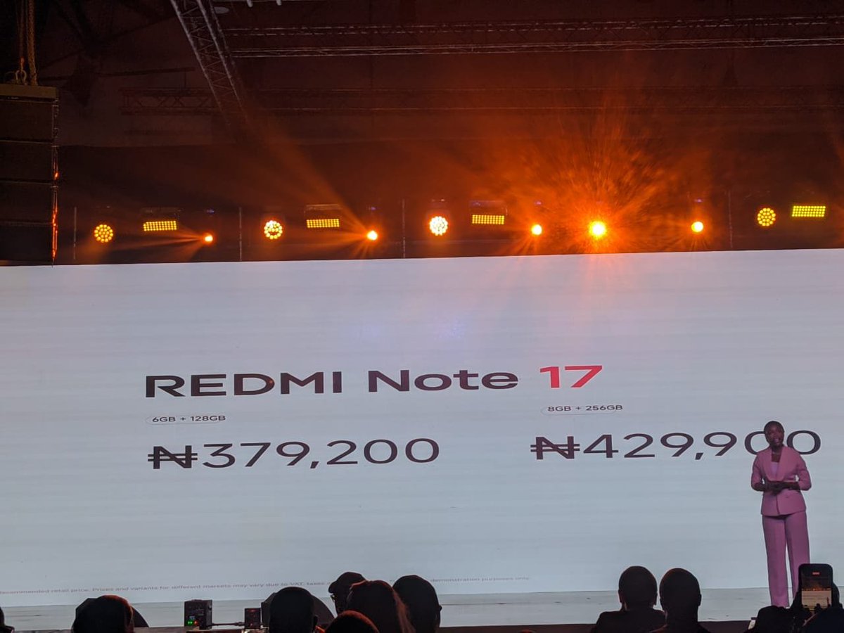 Toluwanimi07's tweet photo. @XiaomiNigeria Finally
The wait is over! The REDMI Note 17 Series has officially been priced for Nigeria 🇳🇬
REDMI Note 17 Series officially revealed.
@XiaomiNigeria
#REDMINote17Series #REDMI #XiaomiFansNigeria #XiaomiFansAtLaunch https://t.co/BzMtquRgHL