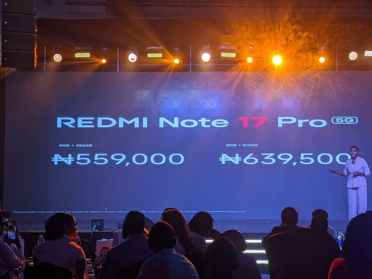 Toluwanimi07's tweet photo. @XiaomiNigeria Finally
The wait is over! The REDMI Note 17 Series has officially been priced for Nigeria 🇳🇬
REDMI Note 17 Series officially revealed.
@XiaomiNigeria
#REDMINote17Series #REDMI #XiaomiFansNigeria #XiaomiFansAtLaunch https://t.co/BzMtquRgHL