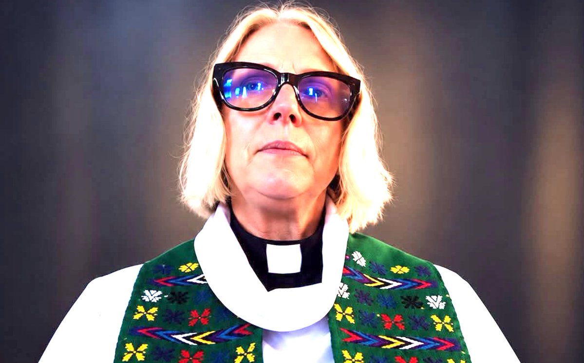 Old_SchoolEddie's tweet photo. Rev. Jeanne Hansknecht claims Lazarus was gay because Jesus told him to 'Come Out' 🤔

These vile, predatory, so-called reverends love to twist and desecrate God's word. https://t.co/u1pjMz8skR