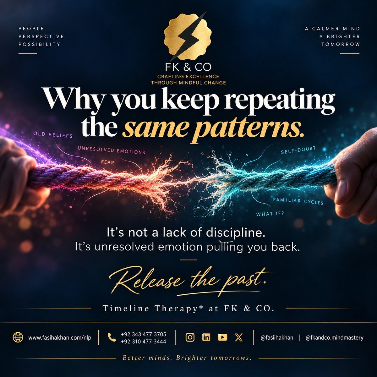 FkCoMindMastery's tweet photo. 𝗪𝗵𝘆 𝘆𝗼𝘂 𝗸𝗲𝗲𝗽 𝗿𝗲𝗽𝗲𝗮𝘁𝗶𝗻𝗴 𝘁𝗵𝗲 𝘀𝗮𝗺𝗲 𝗽𝗮𝘁𝘁𝗲𝗿𝗻𝘀.

You promised yourself it wouldn't happen again. And yet here you are...

𝗥𝗲𝗹𝗲𝗮𝘀𝗲 𝘁𝗵𝗲 𝗽𝗮𝘀𝘁 &amp; Join us
https://t.co/M95Qem5XHV

#Mindset #mindmastery #personaldevelopment  #mentalhealth #nlp https://t.co/o3qqX4SOFq