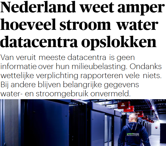 Piratenpartij's tweet photo. Superslurpers houden water- en stroomverbruik stil https://t.co/PJldP0lzp5
Terwijl deze datacenters wettelijk verplicht zijn dat te openbaren! https://t.co/JY5LAw4JMS