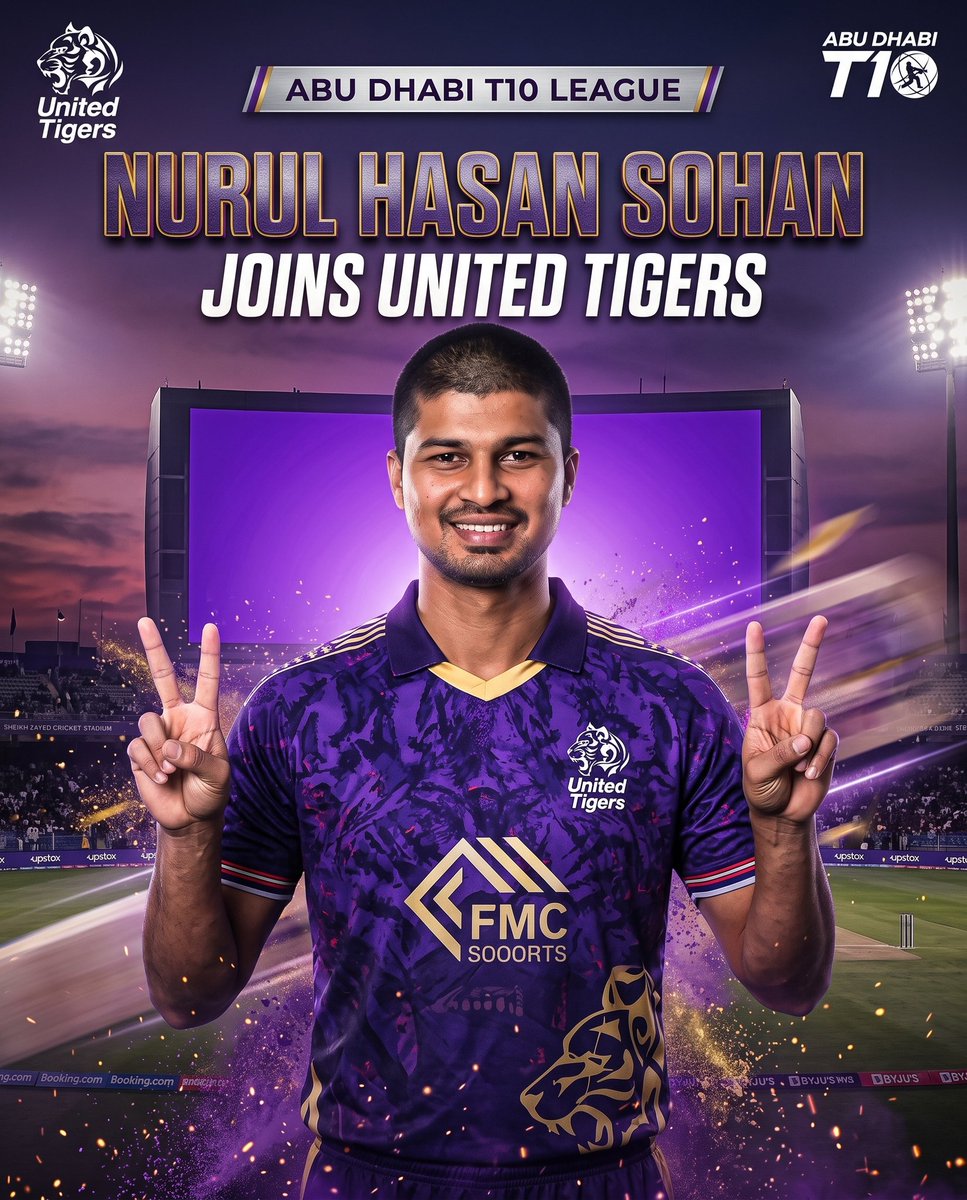 samipress's tweet photo. United Tigers get Nurul Hasan Sohan
#T10Abudhabi https://t.co/Y0QuD9BjAH