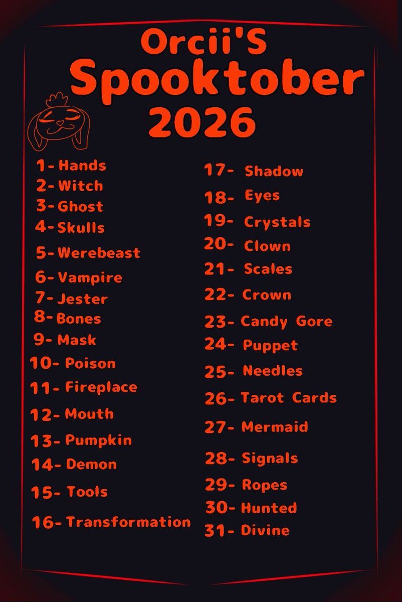 OrciiUsakei's tweet photo. Spooktober is here for those who like some horror!

Rules and prices on the second image but any questions can also be made on this post or on DM

💙+🔁=Happy Bnnuy https://t.co/E8eCOEgOGj