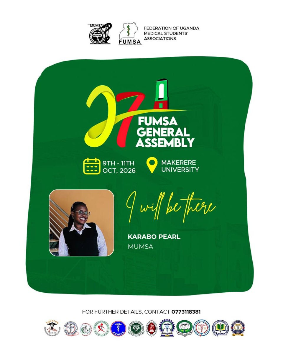 Makerere_Medics's tweet photo. Karabo Pearl will be there
Will you?🤗
#FUMSAGeneralAssembly https://t.co/t5rMGkNLgX