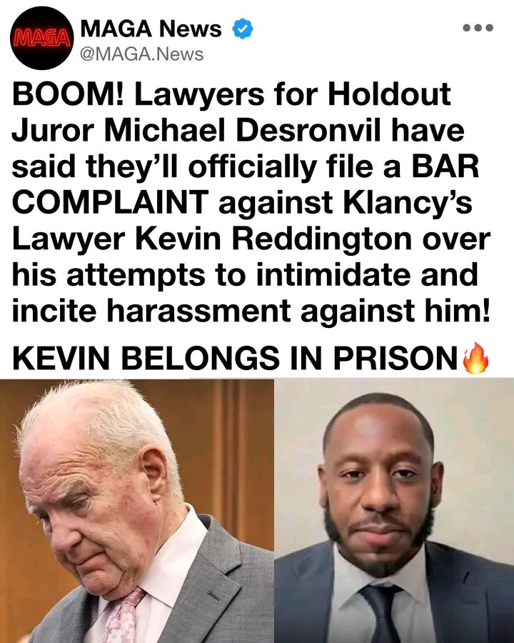 MaureenDodge13's tweet photo. Michael Desronvil’s lawyers taking Kevin Reddington to the bar is the minimum when a holdout juror is turned into a target. Juries function only if the person who will not sign can leave the building without a harassment campaign waiting in the hallway. https://t.co/VHd2csCsmH