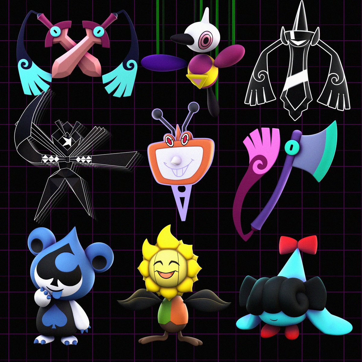CardnlH's tweet photo. My Pokemon x Deltarune designs! Who's next? #Pokemon #DELTARUNE https://t.co/gHQDkTFZl7