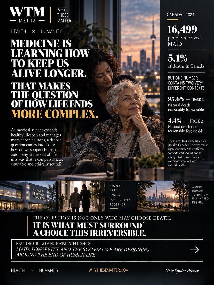 whythesematter's tweet photo. Medicine can add years. But autonomy at life’s end also depends on care, dignity, support and real alternatives. The deeper question is what society builds around irreversible choice.

Read the full WTM Editorial Intelligence.
https://t.co/JG2uLXURuh https://t.co/PNl2U6wBKC