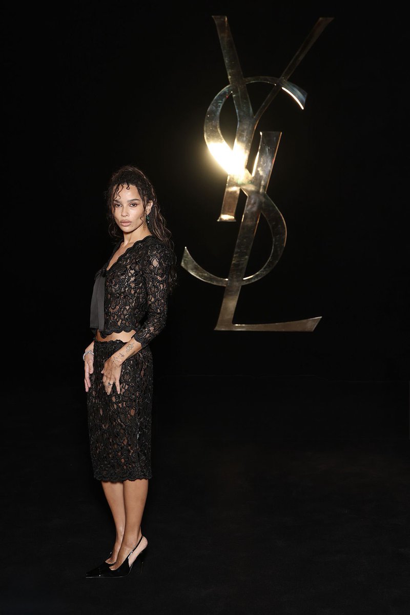 zkravitzsource's tweet photo. Zoë Kravitz at Anthony Vaccarello’s last show at Saint Laurent for Paris fashion week
— a thread https://t.co/rMnFsp2v6Q