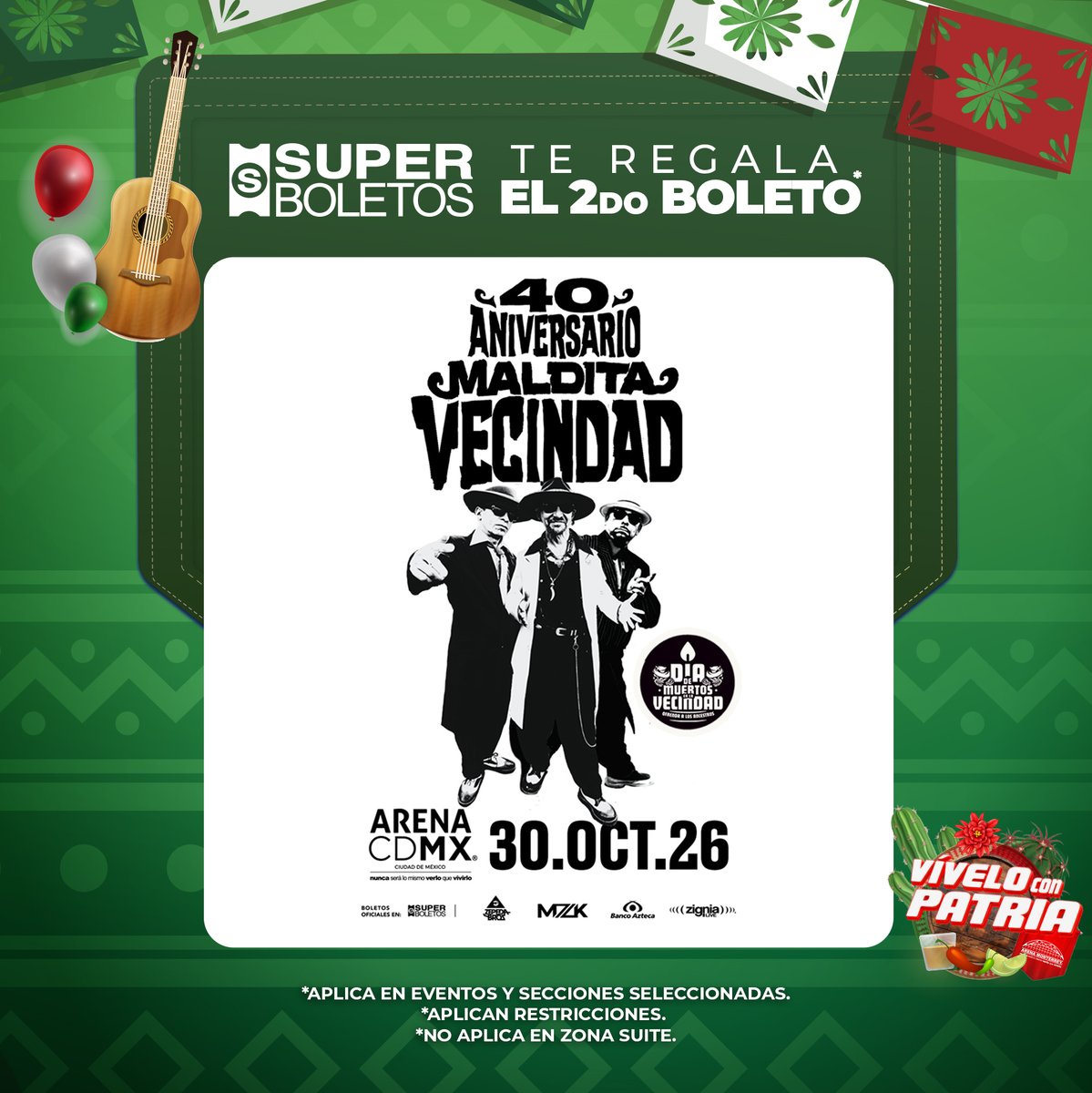 ArenaCdMexico's tweet photo. ¡Último miércoles del mes patrio! 🎉

Aprovecha hoy el 2x1 para MALDITA VECINDAD en la #ArenaCDMX

📍 Consulta zonas participantes.
➡ Activa tu cupón en 𝗣𝗿𝗼𝗺𝗼𝗰𝗶𝗼𝗻𝗲𝘀 𝘆 𝗗𝗲𝘀𝗰𝘂𝗲𝗻𝘁𝗼𝘀 de Superboletos: https://t.co/H3dN8871qF https://t.co/TzjSPHxqes