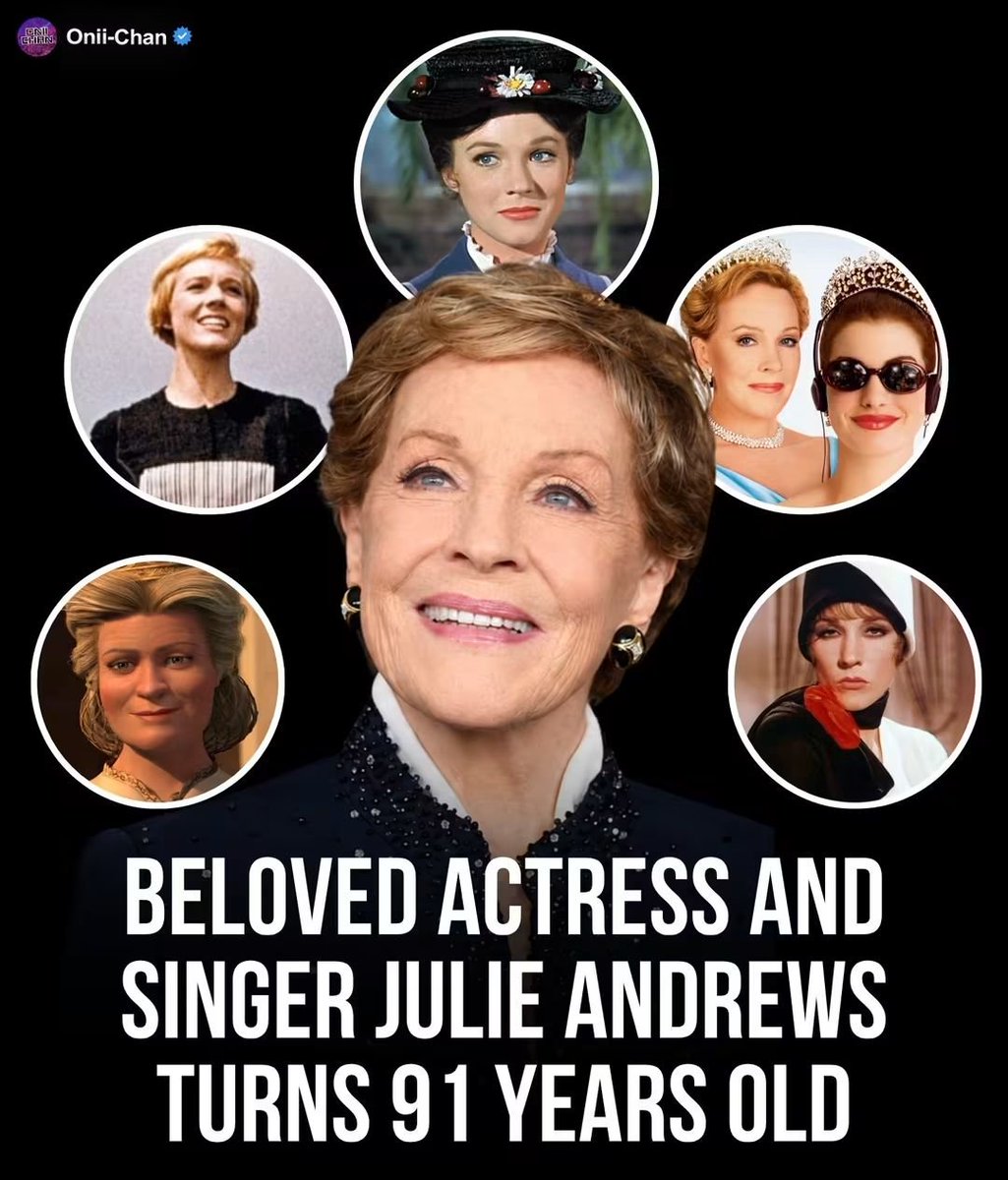 oniichanph's tweet photo. Legendary Actress and Singer Julie Andrews Turns 91 Years Old!  🎉🎬

Julie Andrews has the kind of timeless presence that has made her beloved across generations. She soared into film history as Mary Poppins, brought warmth and unforgettable music to Maria von Trapp in The Sound of Music, and decades later charmed a new generation as Queen Clarisse Renaldi in The Princess Diaries.

Her extraordinary career has earned some of entertainment’s highest honors, including an Academy Award for her iconic performance in Mary Poppins, while her work has continued across stage, film, television, and voice acting.

Some of her most memorable roles include:
Mary Poppins (Mary Poppins)
Maria von Trapp (The Sound of Music)
Queen Clarisse Renaldi (The Princess Diaries Franchise)
Lady Whistledown (Bridgerton / Queen Charlotte) 
Queen Lillian (Shrek Franchise) 
Victoria Grant / Count Victor Grazinski (Victor/Victoria)
Eliza Doolittle (My Fair Lady) 
Gru’s Mom (Despicable Me Franchise) 
Millie Dillmount (Thoroughly Modern Millie)
Guenevere (Camelot) 
Karathen (Aquaman) 
Cinderella (Rodgers & Hammerstein’s Cinderella)
Emily Barham (The Americanization of Emily)
The Narrator (Enchanted) 
Gertrude Lawrence (Star!)

Happy birthday, Julie Andrews! Whether arriving with an umbrella as Mary Poppins, filling the hills with music as Maria von Trapp, or bringing royal elegance to The Princess Diaries, she has spent generations creating performances that remain treasured around the world. 🎂✨