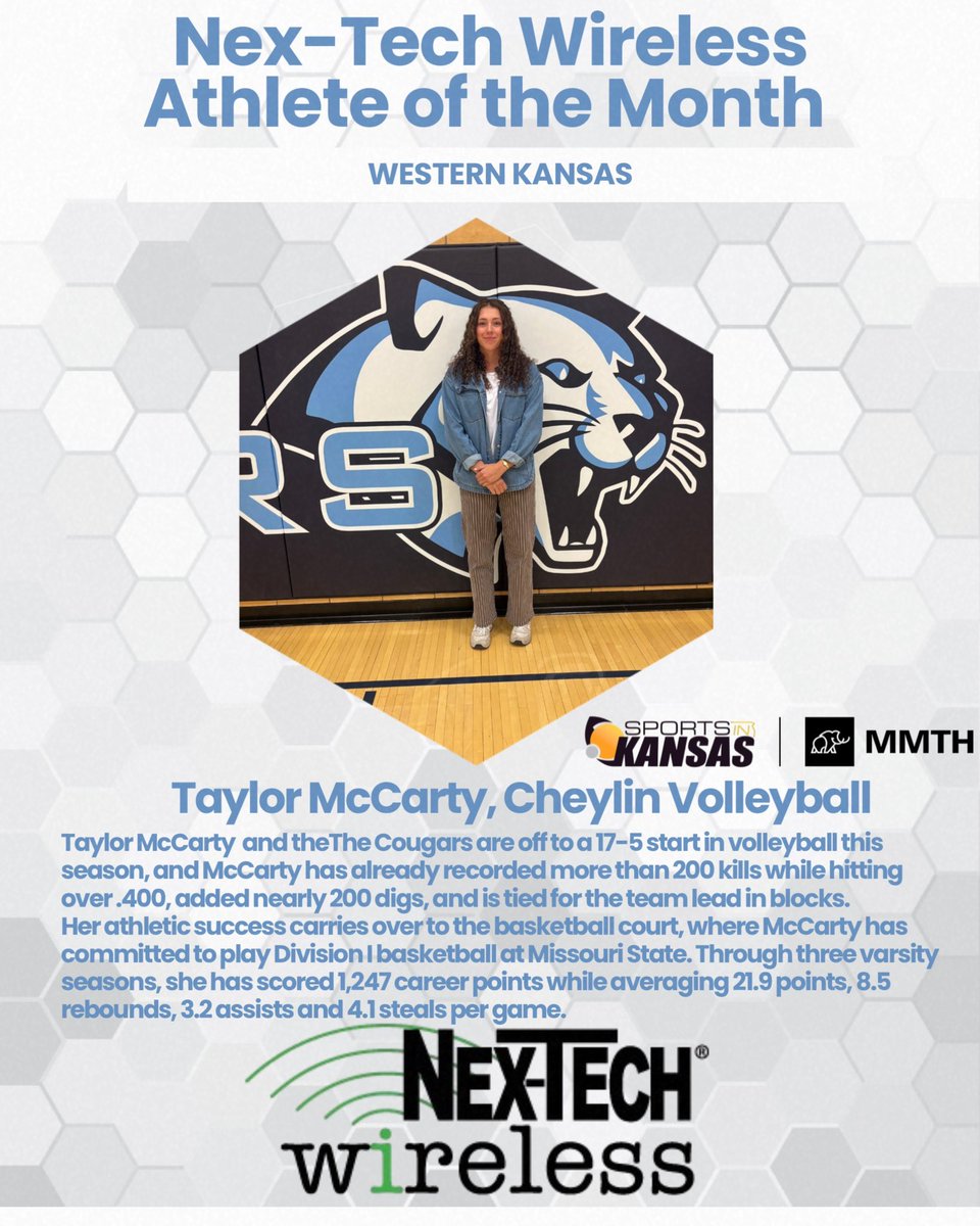 sportsinkansas's tweet photo. @nextechwireless Western Kansas Athlete of the month: Taylor McCarty of Cheylin.
#sportsinkansas https://t.co/s3Ud7mzMtJ
