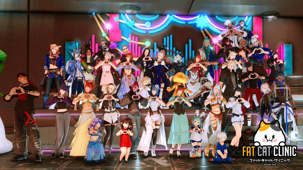 FCC_RP's tweet photo. 🐾FATCATCLINIC 4周年イベント🐾

無事、終了いたしました✨
#FCC_RP
4周年という節目を、たくさんの皆さまと一緒に迎えることができ、本当に嬉しく思います！

期間中、たくさんの方にご来院いただき、
医師・スタッフ一同、とても喜んでおります🐈

遊びに来てくださった皆さま、
そして素敵な景品や企画をご提供くださった皆さま、
本当にありがとうございました！

これからもFCC��、
「変わるようで変わらない楽しい空間」として、
皆さまに楽しんでいただける場所を目指していきます🌟

そして……

5周年は、今回の5倍でお会いしましょう！！！！💰🐈💥

……何が5倍になるのかは、
その時のFCCのお楽しみということで🤫

5年目のFATCATCLINICも、
どうぞよろしくお願いいたします🐾✨

#FF14 #FF14RP