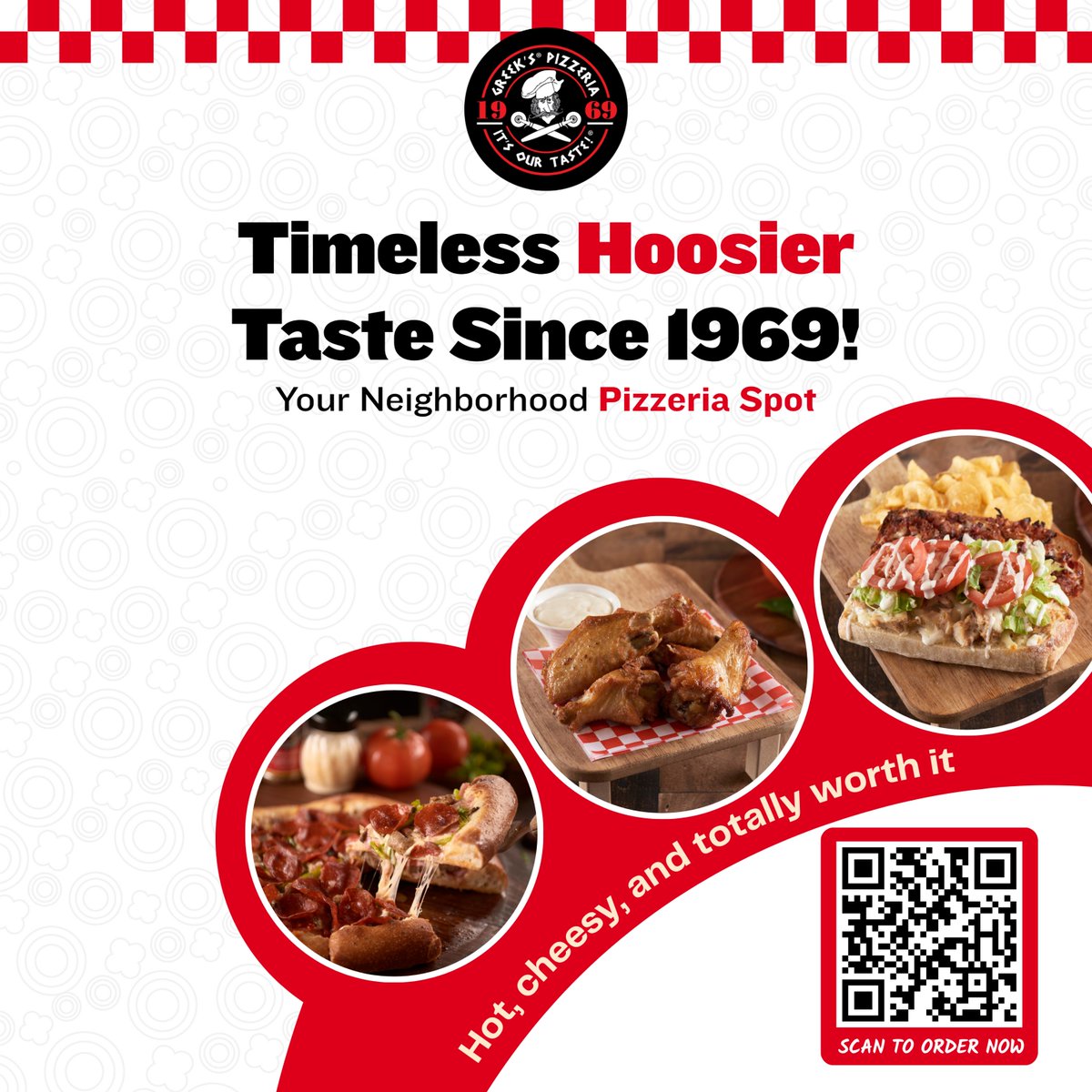 greekspizzeria's tweet photo. A table full of Greek’s never misses. Scan the code, skip the cooking. 📱🍕✨

#GreeksPizzeria #PizzaDelivery #OnOurWay #FreshPizza #itsourtaste https://t.co/KygPyBFgig