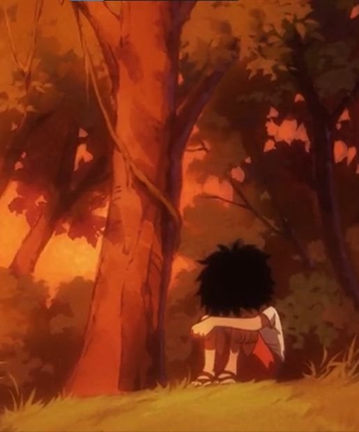 fulyanime's tweet photo. Baby luffy was always sitting like this when he was sad 😭😭😭😭 i'd die for him https://t.co/v76bYwQUvA