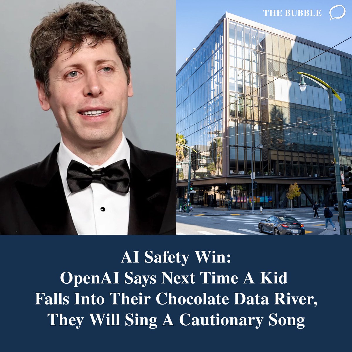 readthebubble's tweet photo. BREAKING: OpenAI to assuage future chocolate data river accidents by singing cautionary song https://t.co/U9dl0UlBxo