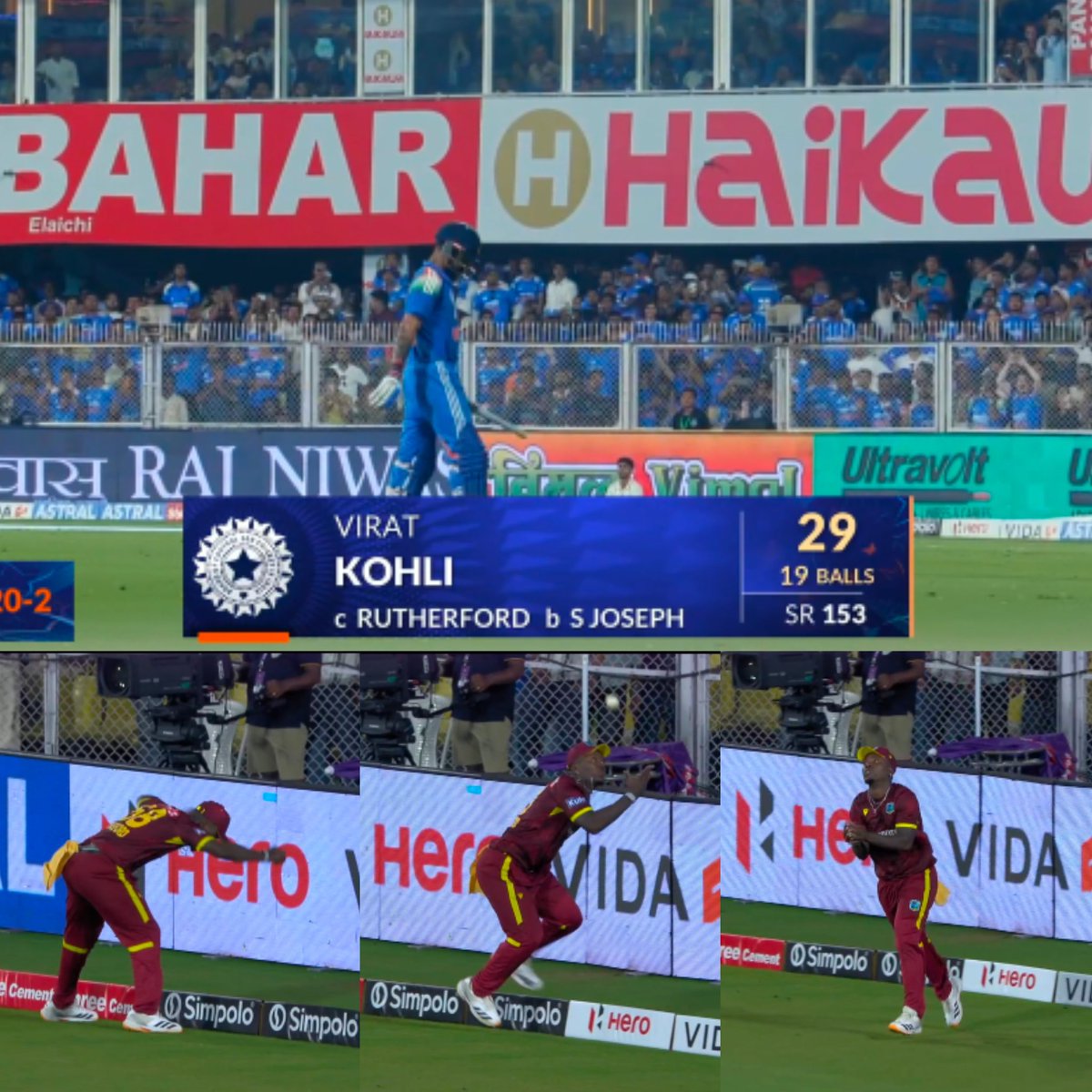 ThecoolMahi's tweet photo. Yrr kohli ji aram se khelna tha n sara mood off kr dia😭😭😭💔

#INDvWI https://t.co/QtyfgPALdu