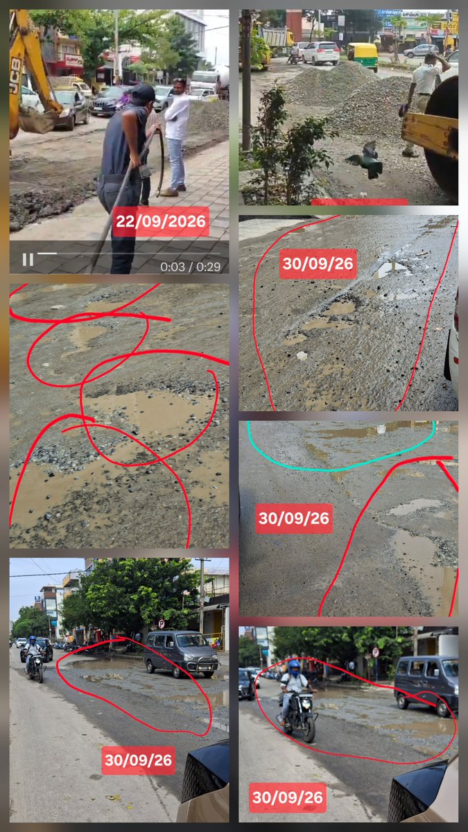 GovindaVijayan's tweet photo. @GBA_office 
@osd_cmkarnataka 
@ICCCBengaluru 
@comm_blr_south 
@VajapeyamSriva1 
@krishnabgowda
100 FT VAJARAHALLI ROAD STATUS WHILE ASPALTING ON 22ND SEPT and status as of 30th Sept ASPALTING. Quality of work near hotel Rajathagiri https://t.co/wiFqyIoKuk