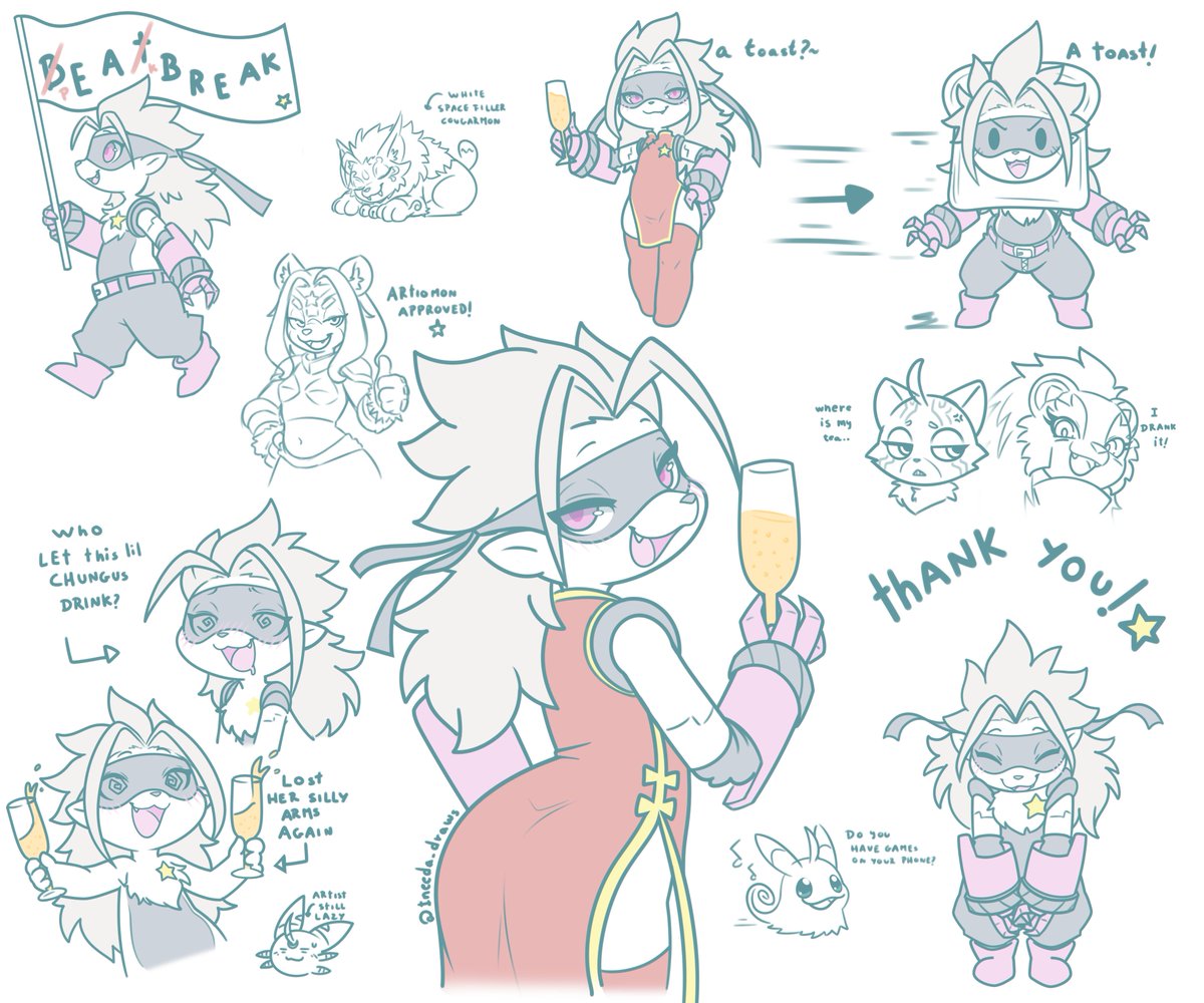 Ineeda_draws's tweet photo. A final toast for BeatBreak. Congratulations on an amazing series!
#BEATBREAK #digimon #Wolvermon https://t.co/mp6bhuAWFq