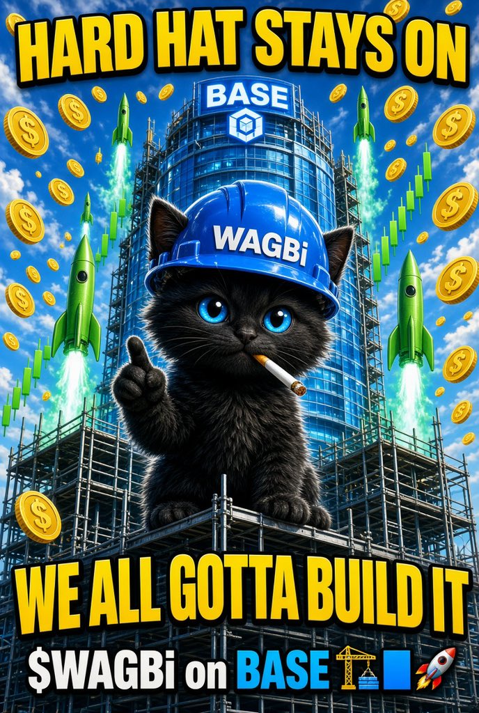 SamrexOBA's tweet photo. Hard hat on.
Cigarette lit.
Bags loading.
Base isn’t gonna build itself.
$WAGBi
WE ALL GOTTA BUILD IT. 🏗️🟦🚀
CA: 0xb200000000000000000000c241027639bf74b201 https://t.co/TVGt1Nw8wm