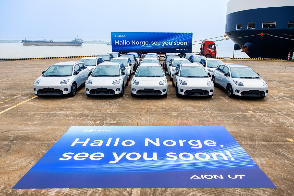 GAC_MOTOR's tweet photo. Three moments. One big step for GAC in the Nordics.🚗
🚢 AION UT shipments set sail for the Nordic market.
🛣 Nordic media got behind the wheel in Copenhagen.
✨ GAC officially launched in Denmark and Norway.
AION UT is also among the candidates for the 2027 Car of the Year award. 🏆
From first shipments and firsthand drives to a growing local presence, our Nordic journey is underway. And there’s more to come. ⚡🌿
Follow @GACEurope for more updates.
Learn more: https://t.co/HSJ2mJjr2J
#GAC #WhereCraftMeetsTechnology #AIONUT #launch #GACTheEngineers