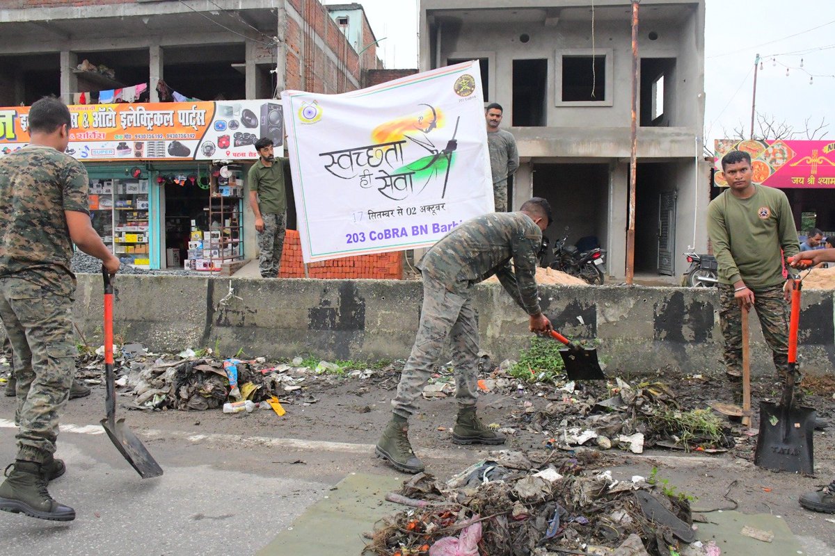 crpfindia's tweet photo. Every step counts towards a cleaner India! 

Personnel across @crpfindia are actively driving the #SwachhtaHiSewa 2026 campaign through dedicated Shramdaan.

A glimpse of cleanliness drives led by the exuberant personnel of 203 CoBRA Bn (Jharkhand) & 91 RAF Bn (Lucknow, UP). 🧹

#NationFirst
#Vandematram150 
#MissionNaxalMuktBharat2026
#SHS2026
#SwachhtaHiSewa2026
@SwachhBharatGov
@SwachhBharat
@MoHUA_India
@MoJSDDWS
@gpsinghips
@crpf_j
@CentralZoneCrpf
@northeast_zone
@southzone_hyd