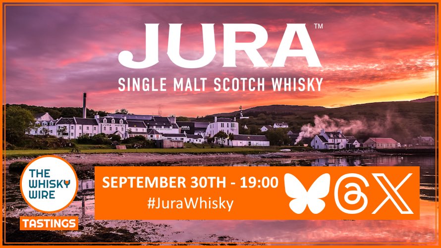 TheWhiskyWire's tweet photo. Just 2hrs to go until we kick off and host our latest Jura Whisky Tasting. Follow every pour and sip of all things jubilantly, joyous and Jura from 19:00 BST via #JuraWhisky It's going to be an absolute belter! #BePartOfTheDramfotainment #Scotch #Whisky https://t.co/0QVR1BK1hT