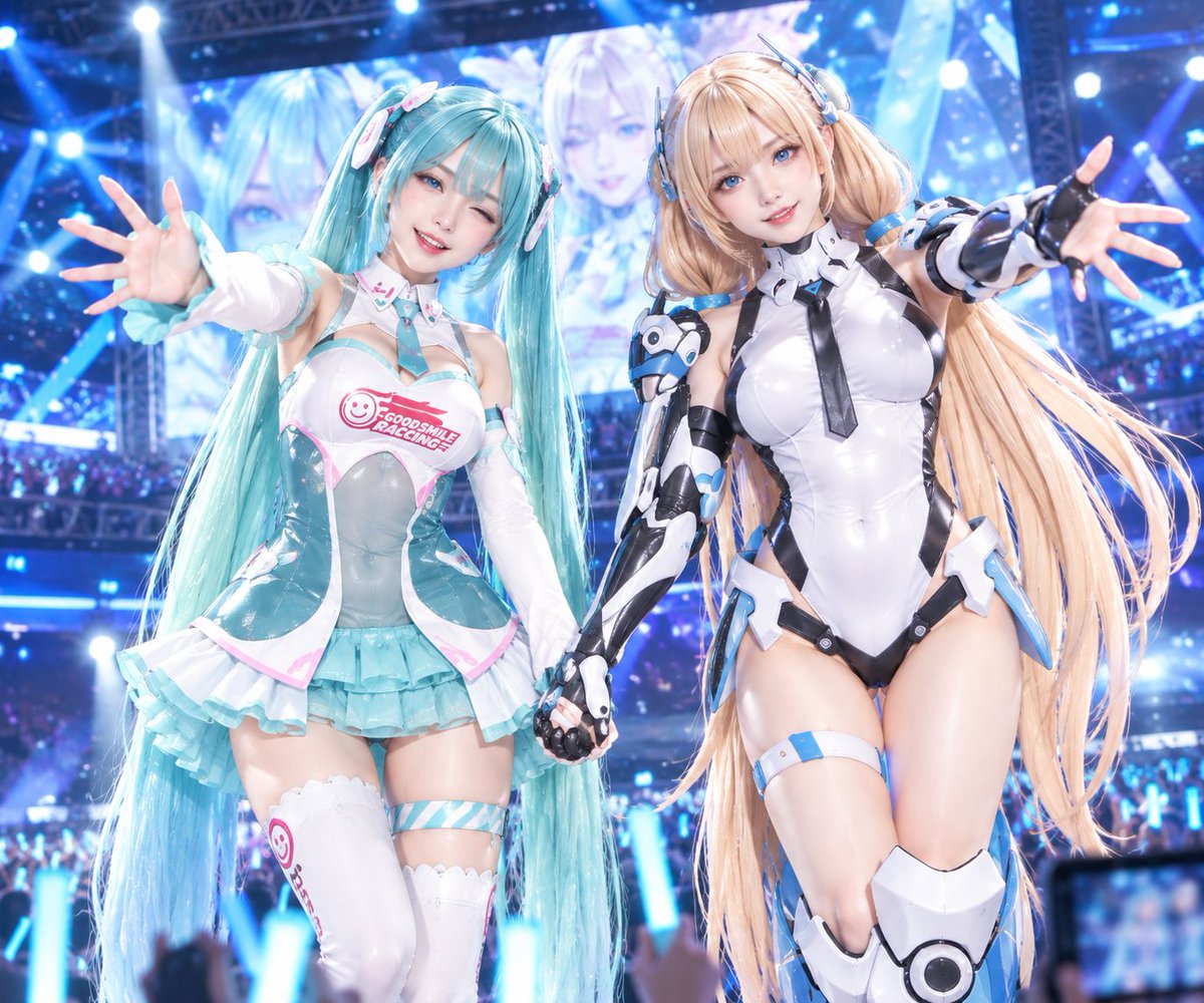 rayfon's tweet photo. #楽園追放　アンジェラ・バルザック
ミクレーシング　コスプレ　AI https://t.co/f7Xs2yG9HB