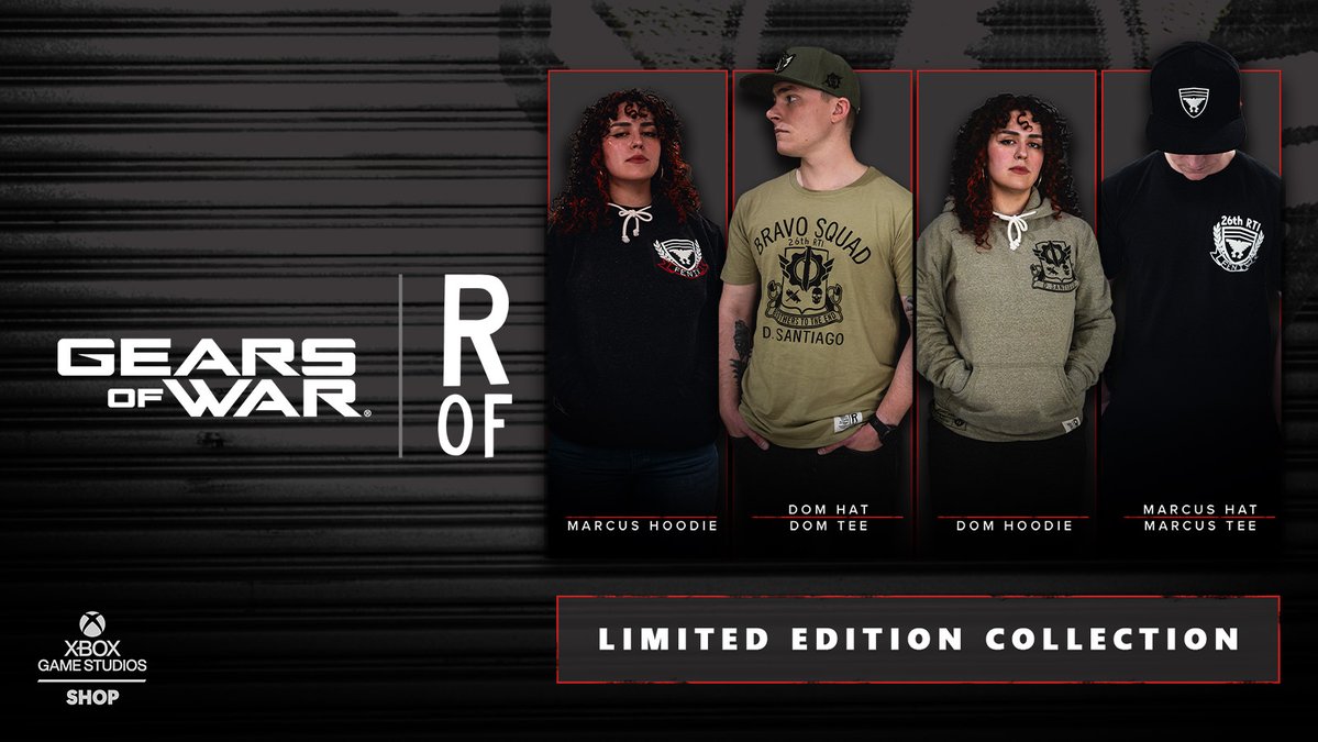 GearsofWar's tweet photo. To celebrate the launch of Gears of War: E-Day, Roots of Fight has produced a limited edition capsule collection inspired by the original Gears icons.

These items combine ROF's signature quality and style with custom character details for a unique collaboration.

Available now: 
https://t.co/heL5pzCZb4