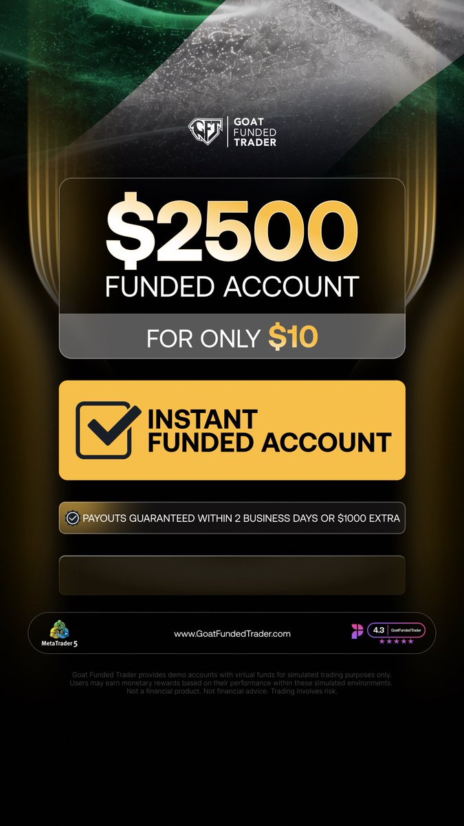 Covenanttrader1's tweet photo. If the value you offer isn't worth the price people wouldn't make purchase - that's what you would often hear in business. 

But this is worth more than the price, so how would you react 🤔 and I don't know why this is happening. 

Probably it's a means to give back to the community. If not why should you buy a $2500 @GoatFunded account for $10. But guys this is your opportunity to buy multiple get one now. 

https://t.co/WnIaxyX3Xr