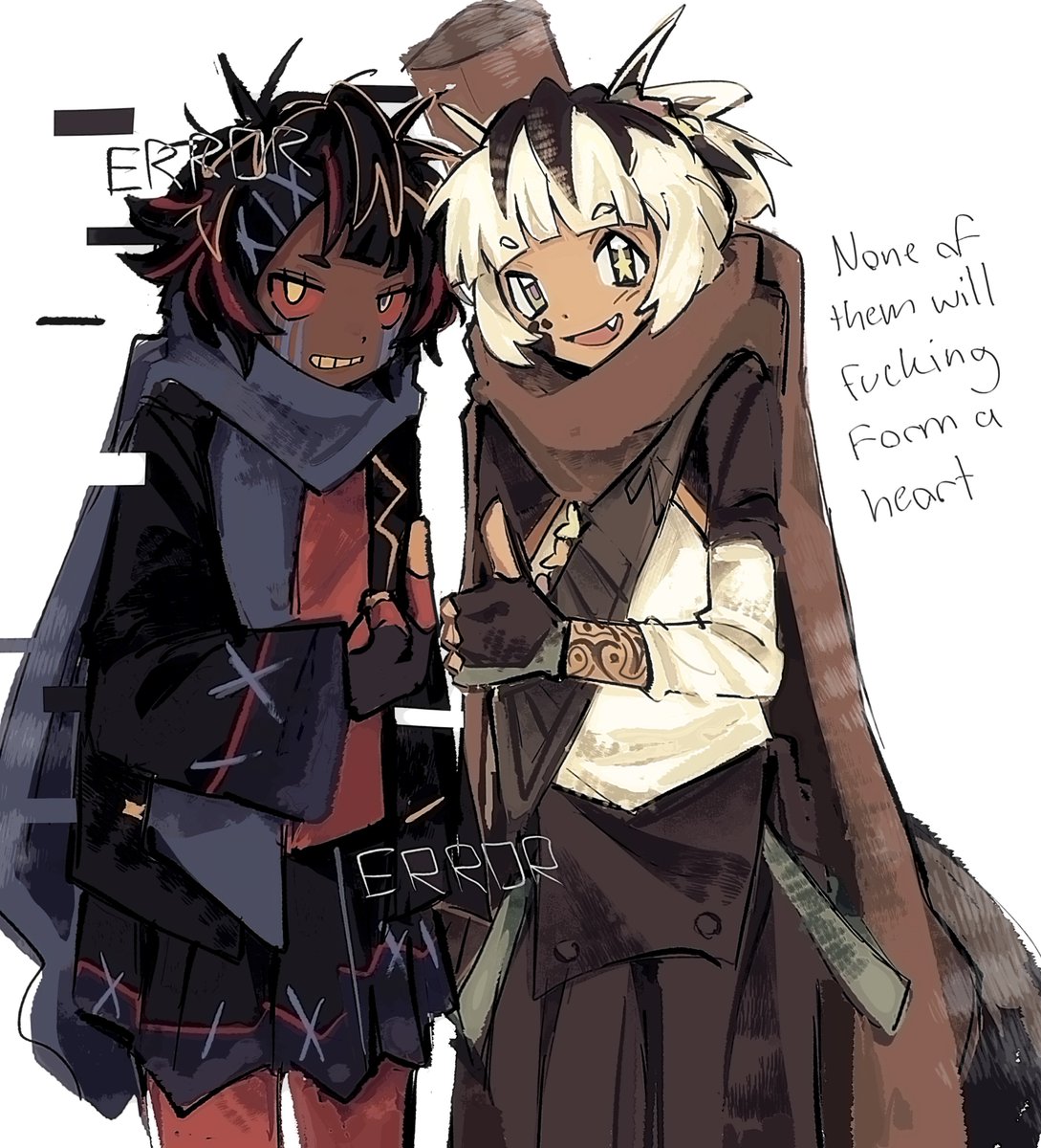 viscogone's tweet photo. fanart of Hi and Bye but i also call them errorink i think https://t.co/1naJ4bdMlk